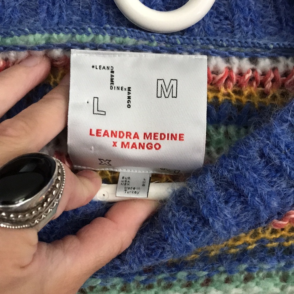 Nwot Leandra Medine X Mango Striped Sweater! - image 4